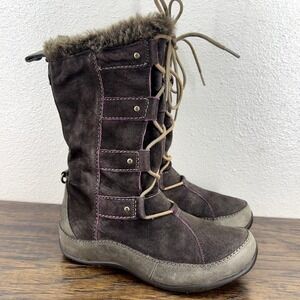 The North Face Womens Boots Size 6 Abby Brown Suede Waterproof Faux Fur 200 Gram